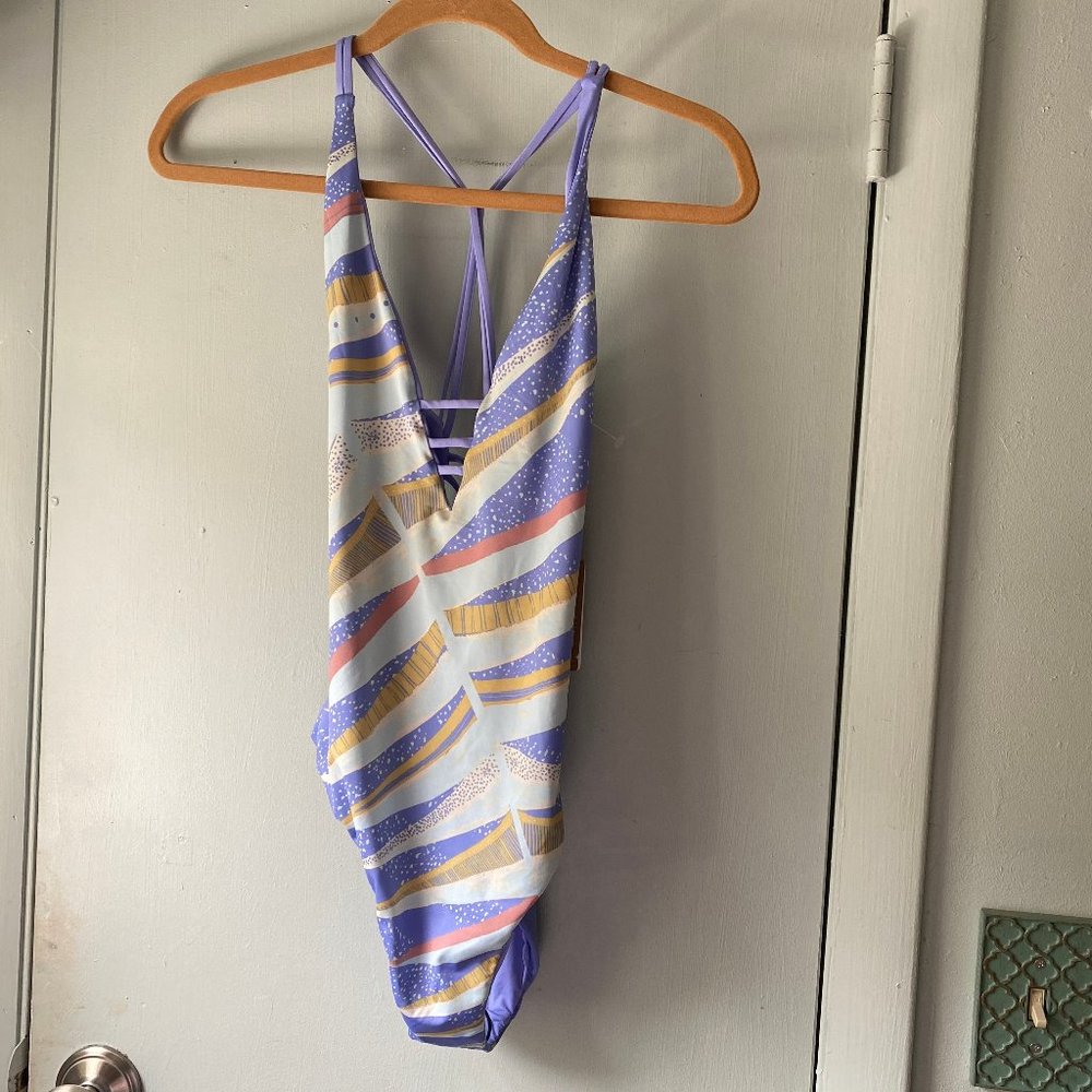 NWT Patagonia violet one piece swimsuit reverse